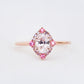 Pink Sapphire Celestial Halo Ring - 14K Rose Gold 1307SRR