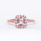 Light Pink Sapphire Halo Ring - 14K Rose Gold 1312SRR