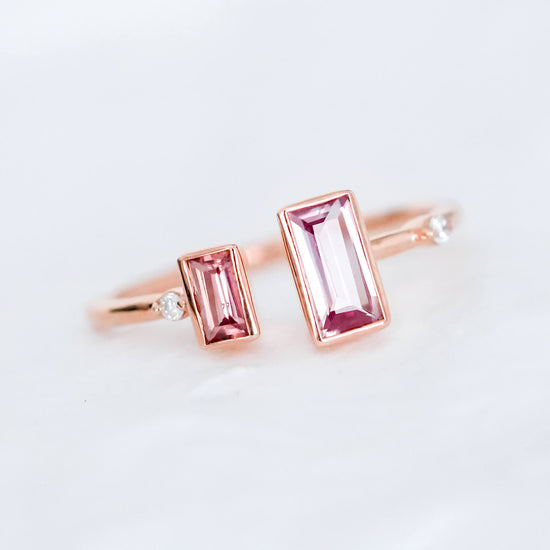 Sapphire Toi et moi Ring - 14K Rose Gold 1487SRR