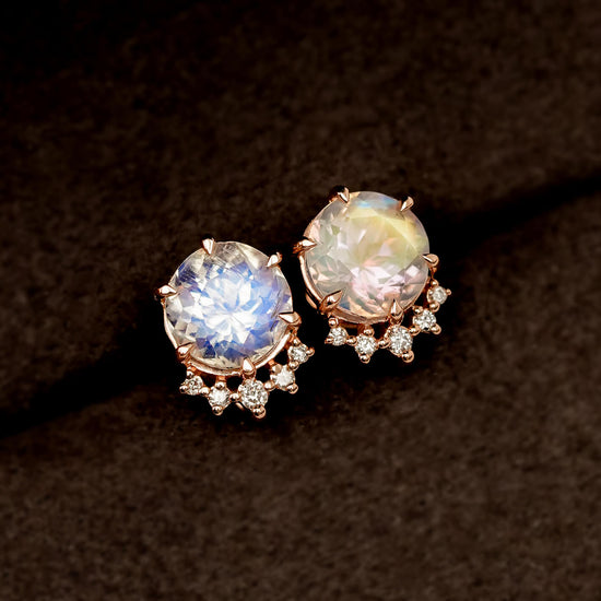Moonstone and Detachable Morganite Drip Earrings - 1549MER