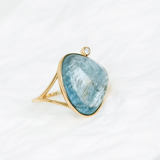 Aquamarine Moon Ring - 1558ARY