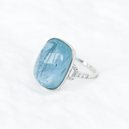 Aquamarine Anchor Ring - 1560ARW