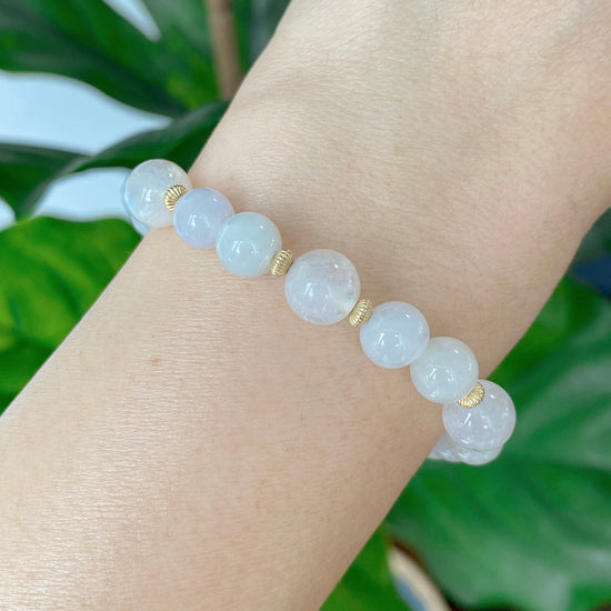 Snow Jade and Moonstone Bracelet B2373