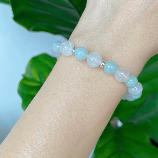 Mint Jade and Moonstone Bracelet B2372