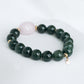 Pine Green Jade and Morganite Bracelet B10