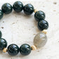 Pine Green Jade and Moonstone Bracelet B11