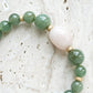 Forest Green Jade and Morganite Bracelet B14