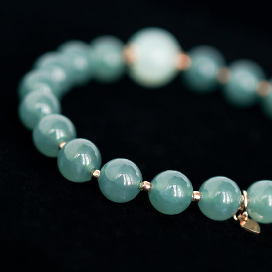 Glacial Teal and Apple Green Jade Bracelet B2385