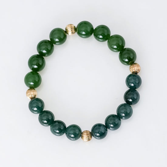 Vivid and Teal Green Jade Bracelet B2505