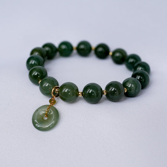 Pine Green Jade Bracelet B2522