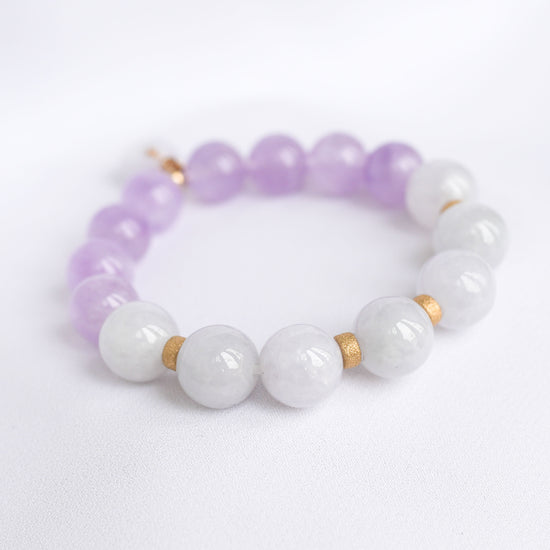 Lavender Jade and Pink Amethyst Bracelet B2528