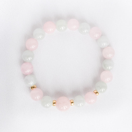 Lavender Jade and Rose Quartz Bracelet B2530