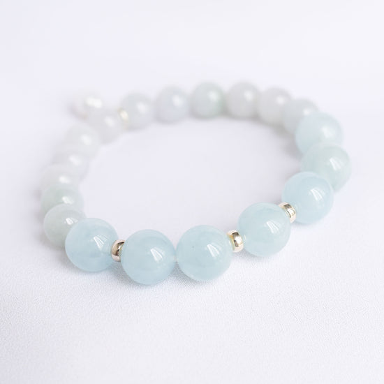 Aquamarine and Jade Bracelet B2531