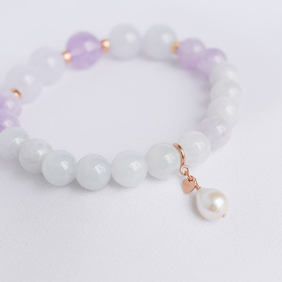 Lavender Jade and Pink Amethyst Bracelet B2534