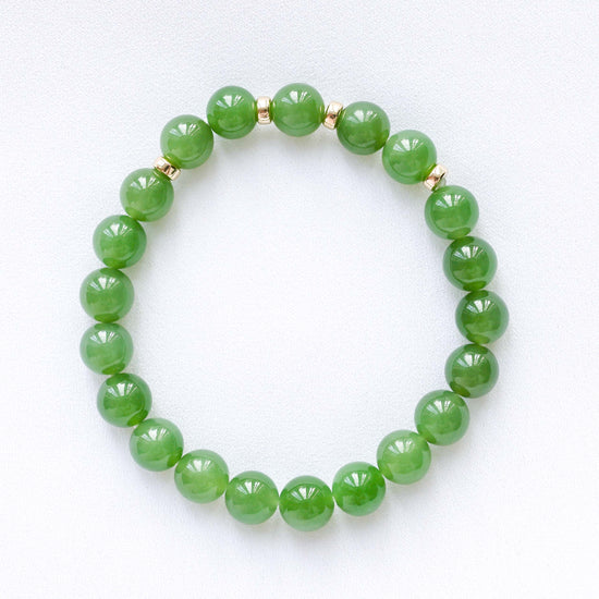 Fern Green Jade Bracelet - 8.5mm