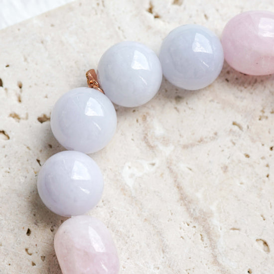 Lavender Jade and Morganite Bracelet B2