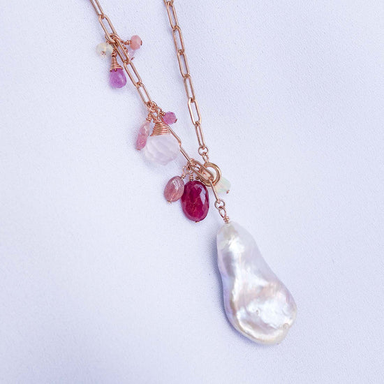 3 Way Asymmetrical Baroque Pearl Necklace - BPN25R