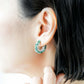 Green Onyx Encrusted Glitzy Hoop Earrings