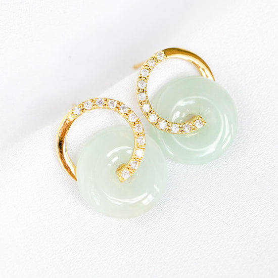 Cross Loop Jade Earrings CLG6