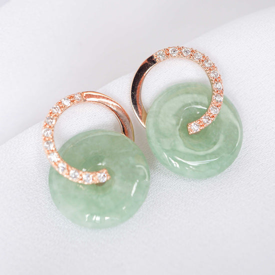 Cross Loop Jade Earrings CLR8