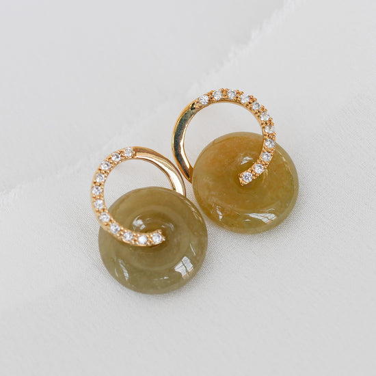 Cross Loop Jade Earrings D30G