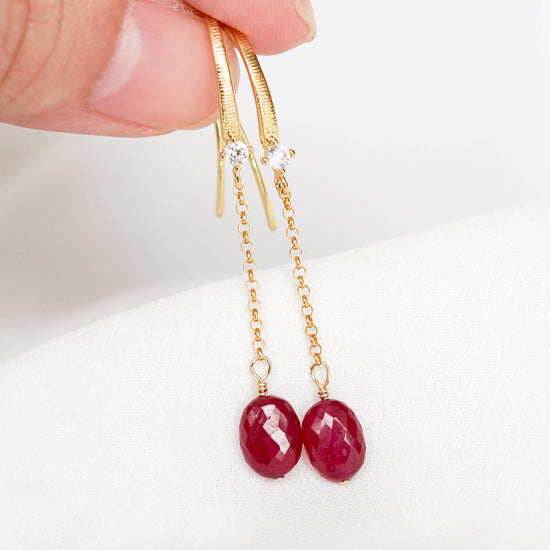 Ruby Hook Earrings