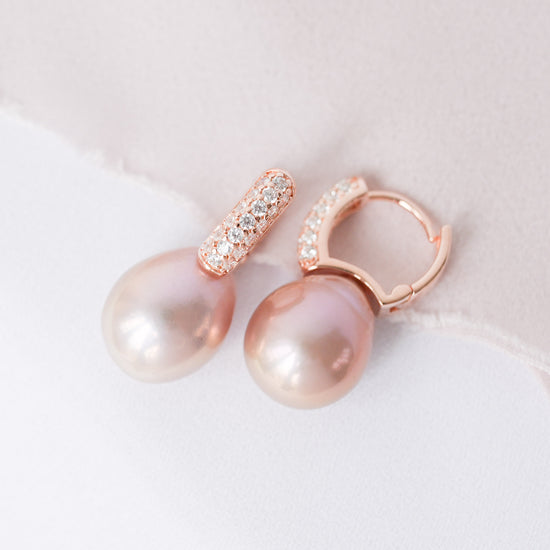 Edison Pearl Chic CZ Hoop Earrings EP21