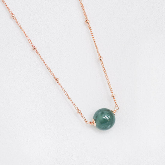 Floating Glacial Teal Jade Necklace