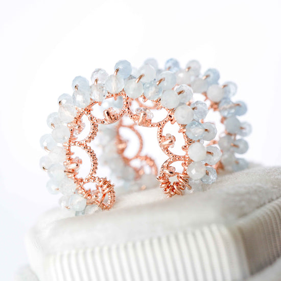 Blue Aquamarine Encrusted Glitzy Hoop Earrings