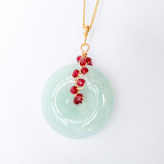 Jade with Ruby Vine Necklace