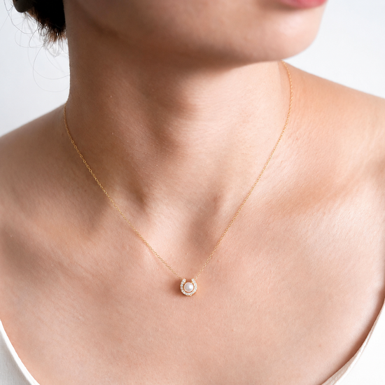 Horseshoe Pearl Necklace