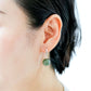Chic Ear Hoops with Olive Green Jade Beads