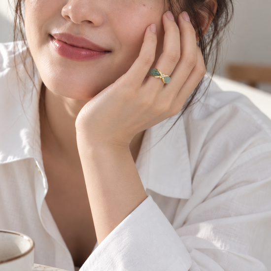 Love Knot Jade Ring - JJ21Y (US8.25, Cannot be resized)