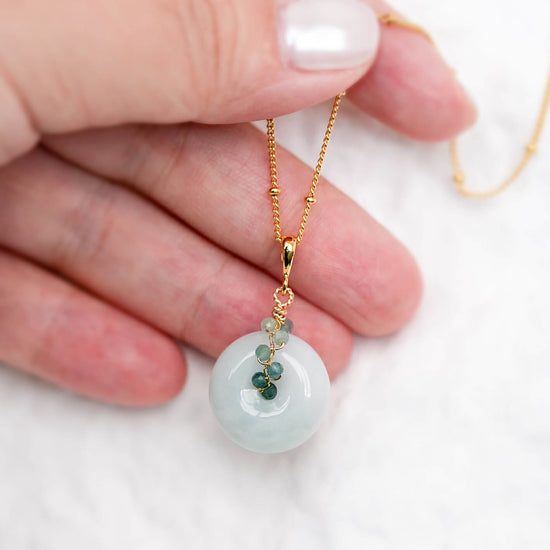 Green Jade with Grandiederite Vine Necklace JN2510