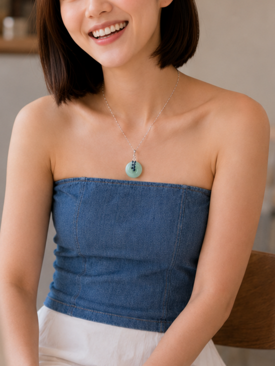 Lavender Jade with Tanzanite Vine Necklace