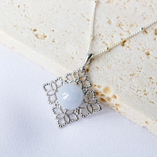 Peranakan Tile Jade Pendant Necklace