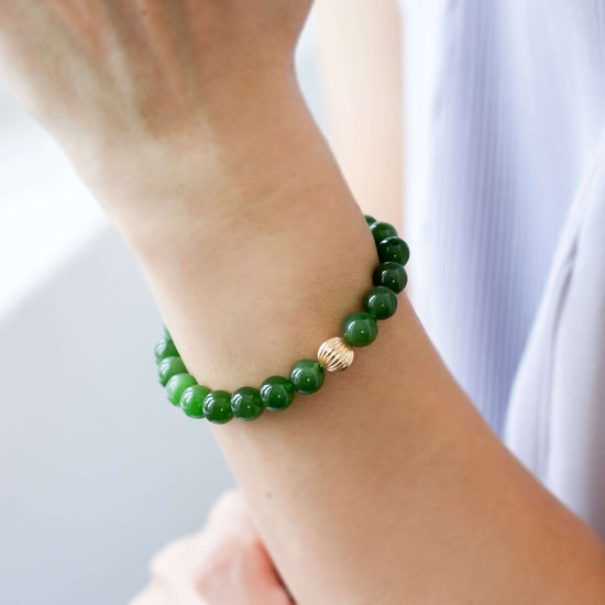 Vivid Green Jade Bracelet MB7