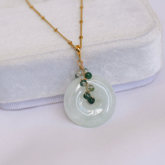 Light Jade with Moss Agate Vine Necklace