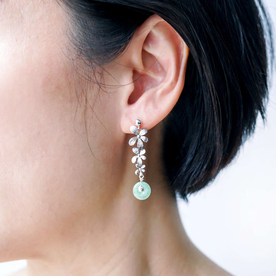 Cascading Flowers Jade Earrings