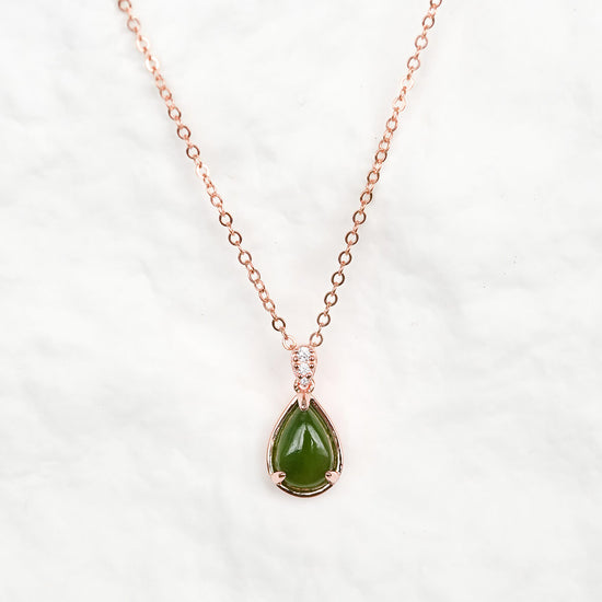 Jade Raindrop Pendant Necklace