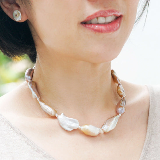 Biwa Pearl Choker Necklace
