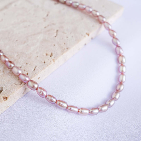 Petite Blush Rice Pearl Choker