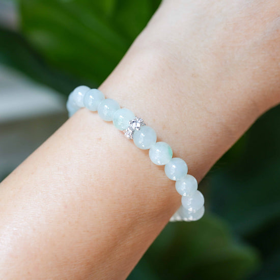 Premium Jade Floral Bead Bracelet