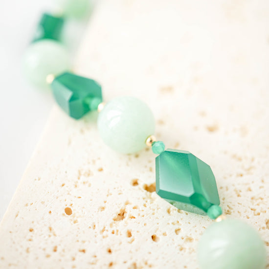 Green Jade & Green Onyx Nugget Bracelet SB8