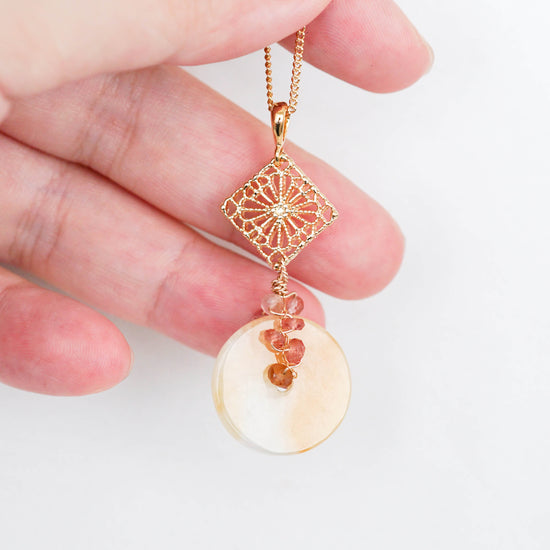 Petite Peranakan Jade and Spinel Vine Necklace - SPJN3