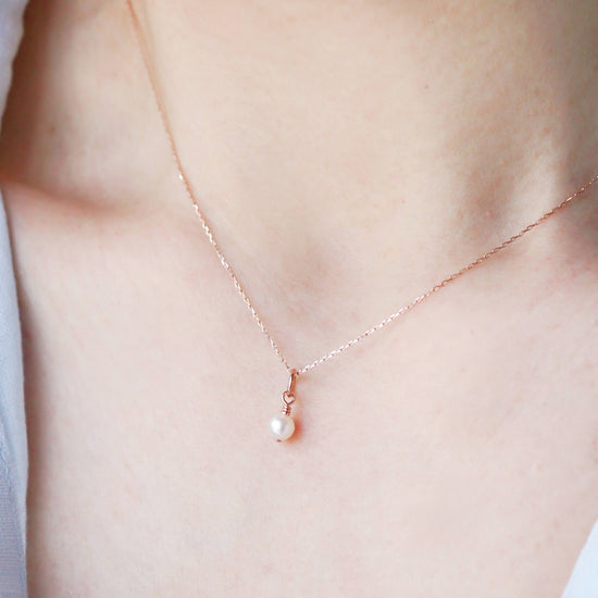 Dainty Akoya Pearl Necklace in 10K Gold