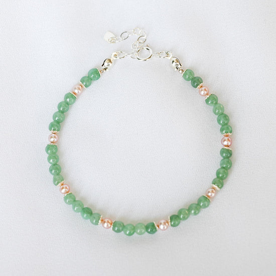 Jade with Blush Pearl Accent Bracelet