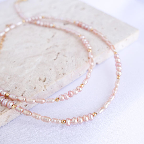 Convertible Tiny Blush Pearl Choker cum Bracelet