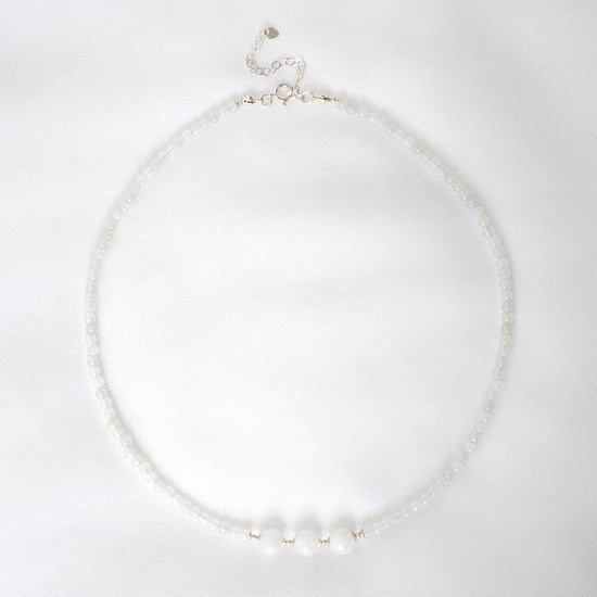 White Jade Choker Accent Necklace JAC3
