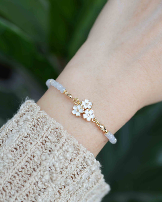 White Cherry Blossom White Jade Bracelet